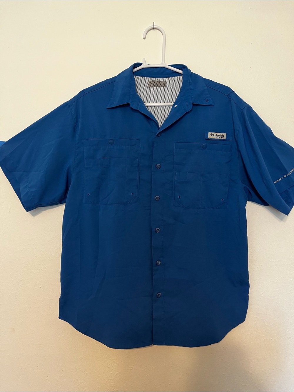 (2-PK) Columbia Men's Short-Sleeve Fishing/Working Shirts - Blue & Red
